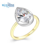 Gold & Silver Ring with CZ- Size 7